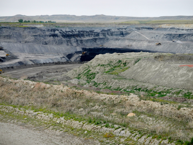 View into one of the coal pits at the Eagle Butte mine north of Gillette, Wyoming.